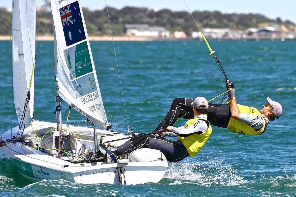 Matt Belcher and Will Ryan - ISAF Sailing World Cup, Melbourne Day 6 470M © Richard Gladwell www.photosport.co.nz